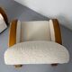 2 antique Art Deco club chairs from the 1930s, bentwood frame, bouclé fabric