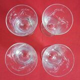 Lot 4 glasses aperitif crystal chiseled conical shape
