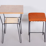 Small mid-century table and stool made in 1950s czechia