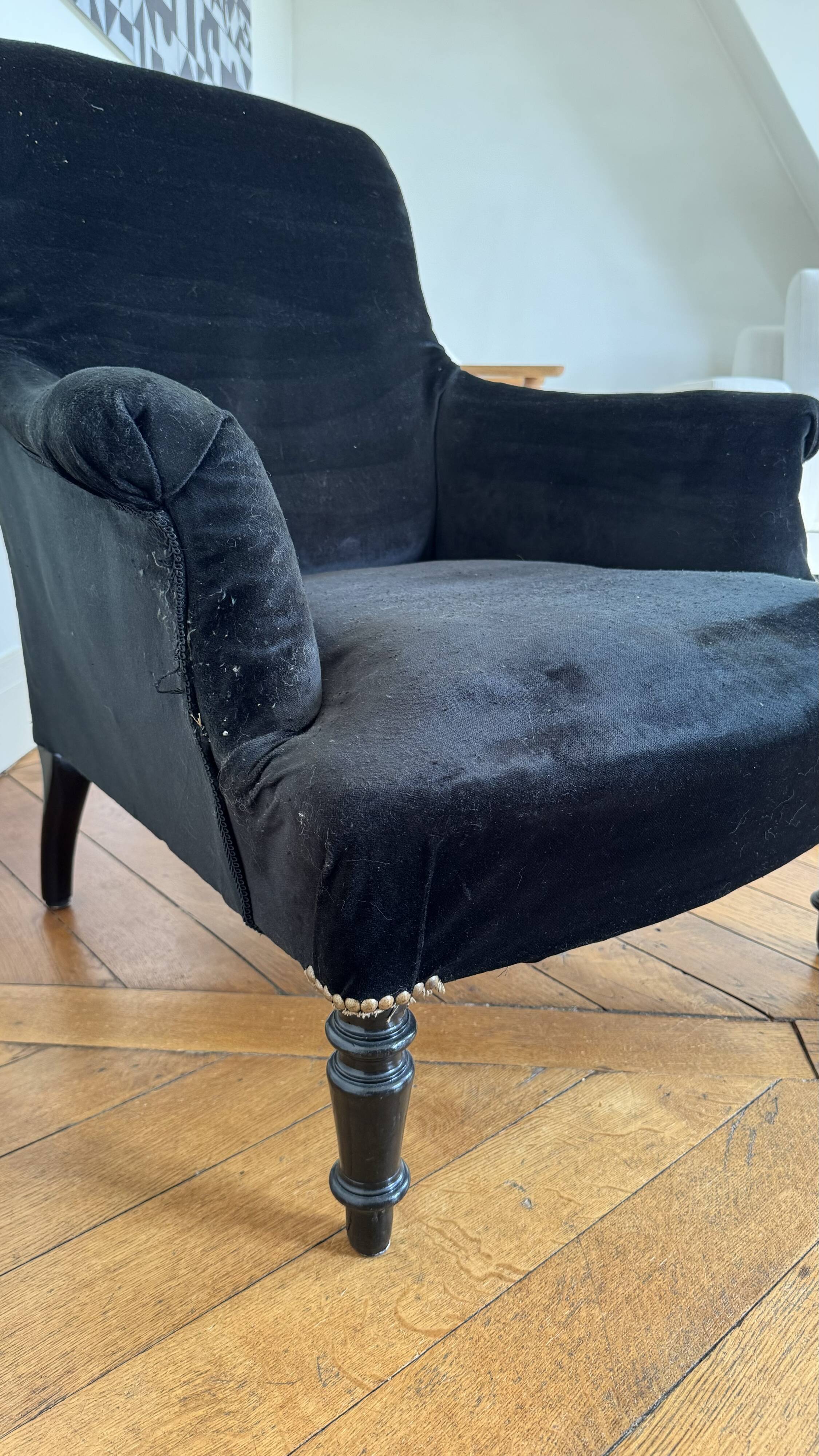Fauteuil et repose pieds Napoléon III
