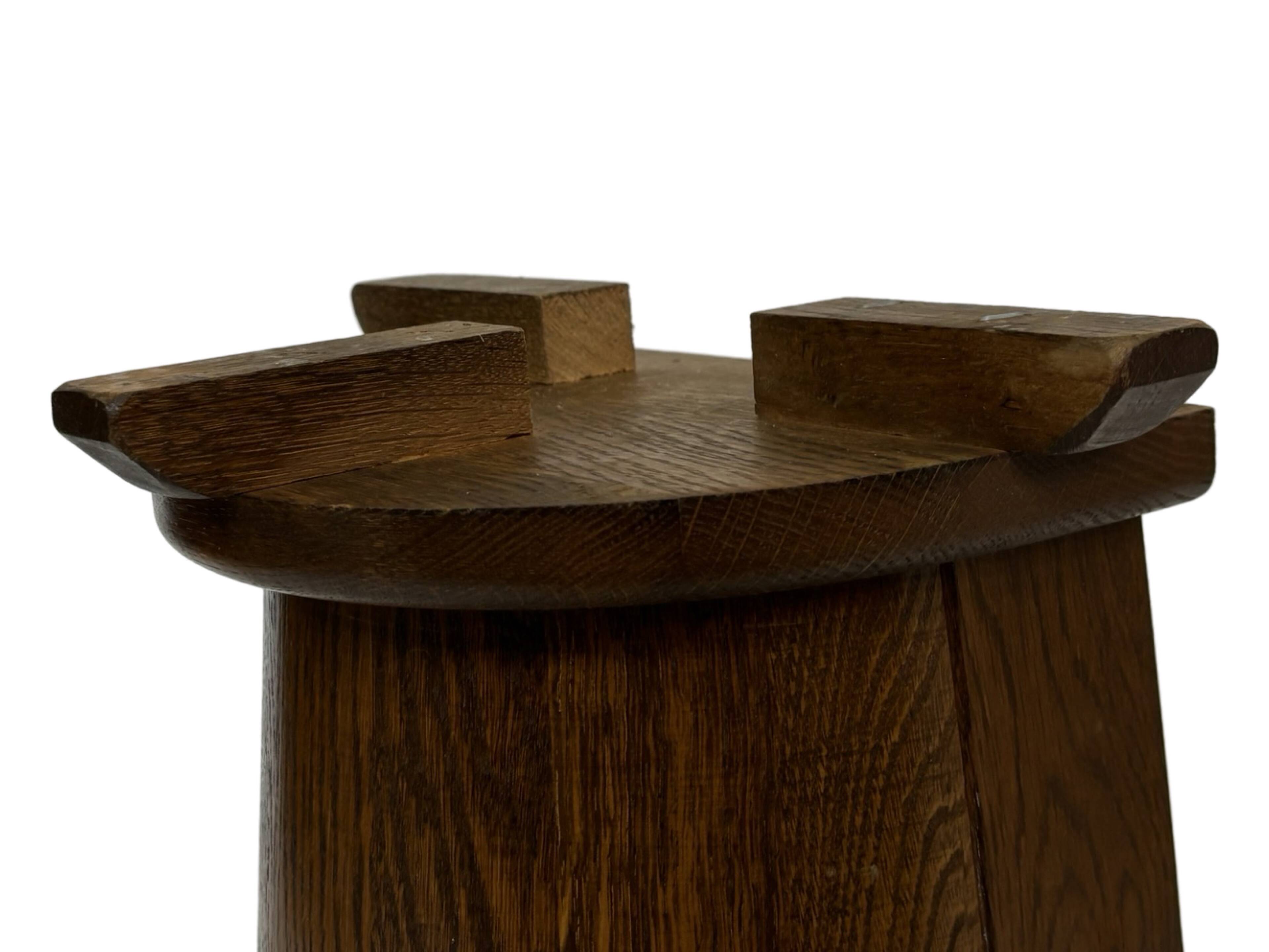 Vintage dark oak umbrella stand basket storage design 60s minimalist design