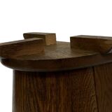Vintage dark oak umbrella stand basket storage design 60s minimalist design