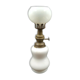 Oil lamp in white opaline