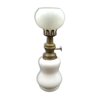 Oil lamp in white opaline