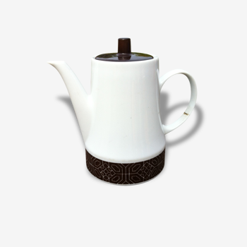 Cafetière vintage blanche et marron