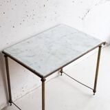 Table d'appoint marbre blanc vintage