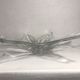 Former center of table crystal Lorraine France shape star vintage cup