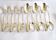 Table cover pearl 6 forks + 6 silver-plated metal spoons German Wellner Silber 21cm
