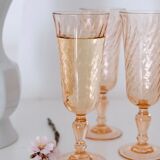 Lot of 12 champagne flutes Rosaline Arcoroc Luminarc