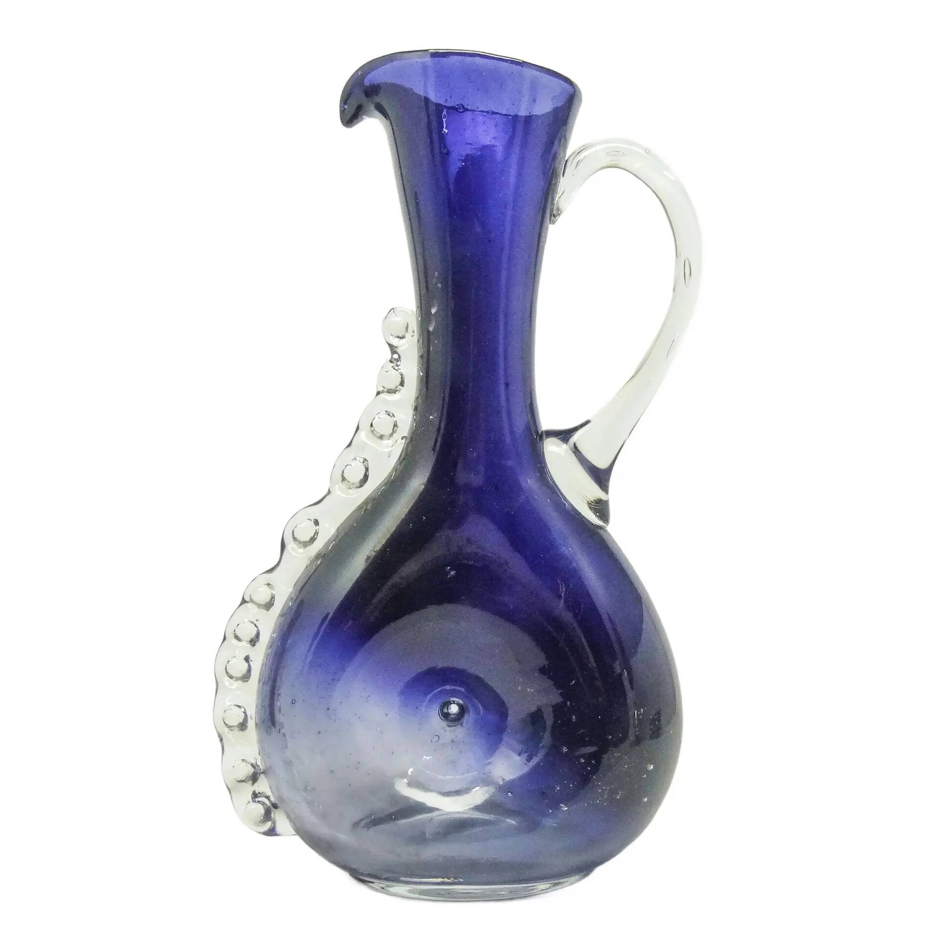 Mid-century modern jug, cobalt double-layered glass, designed by K. Gorski, Poland, 1970s