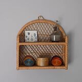 Rattan wall shelf
