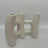 Brutalist vase in white ceramic
