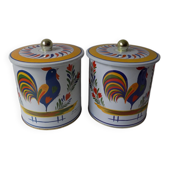 2 Metal boxes HB Henriot Quimper (16cm)
