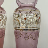 Pair of small Art Nouveau enameled vases, circa 1900