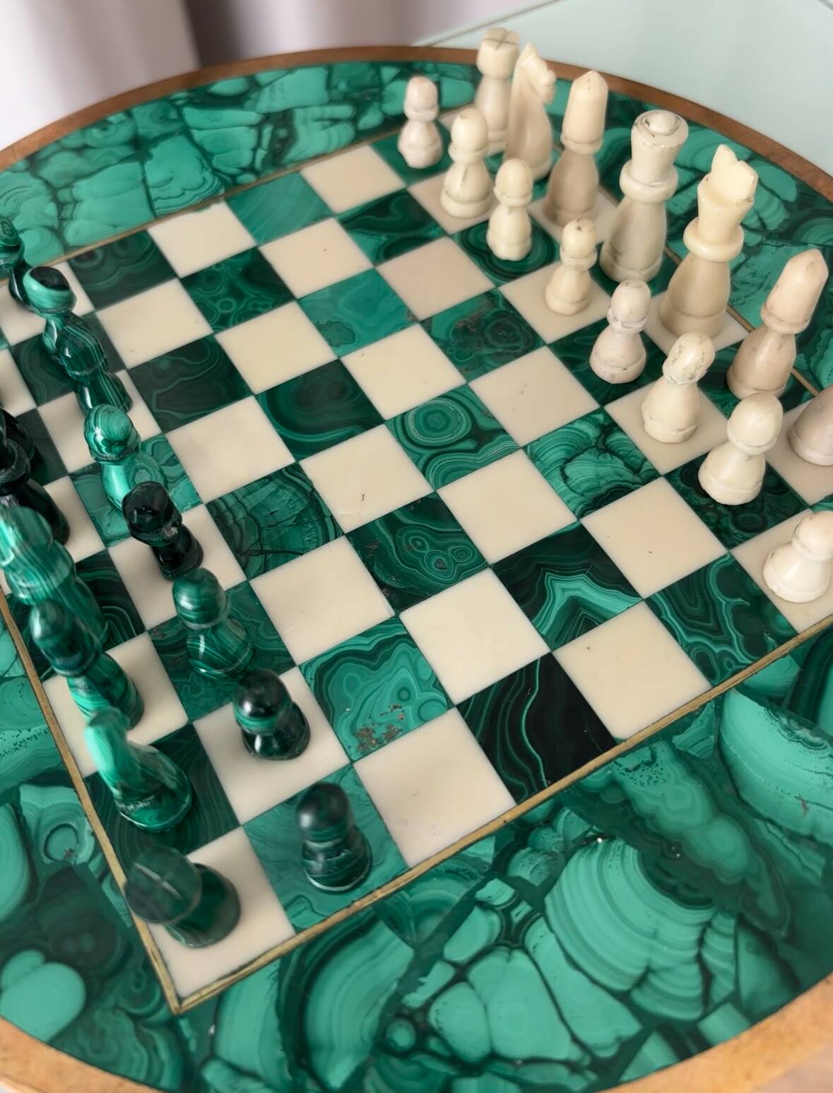 Malachite Small Chessboard Set