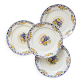 Set of 4 Boch dessert plates, Fructidor service, vintage