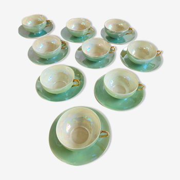 Japanese Nacrée porcelain coffee cups