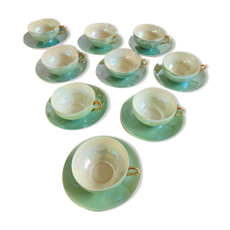 Japanese Nacrée porcelain coffee cups