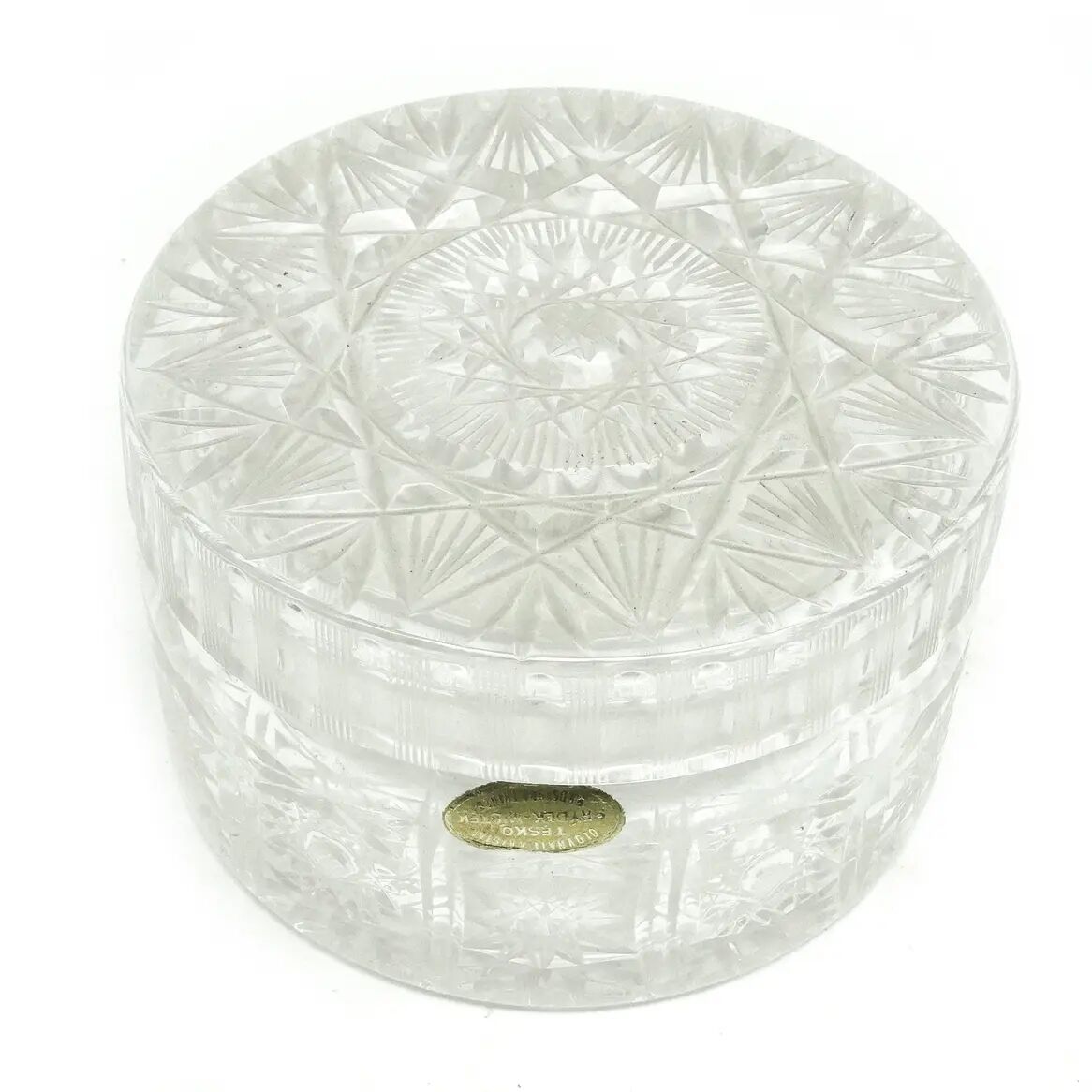 Bonbonniere, Art Nouveau style, pressed glass, Czechoslovakia, 1950s