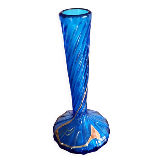 Authentic Berluze Vase Glass Paste by Mic and Bob Le Bleis 1970s