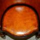 Fauteuil de bureau Édouardien 1910 en cuir et chêne sculpté