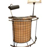 Metal and rattan bar, 1950s