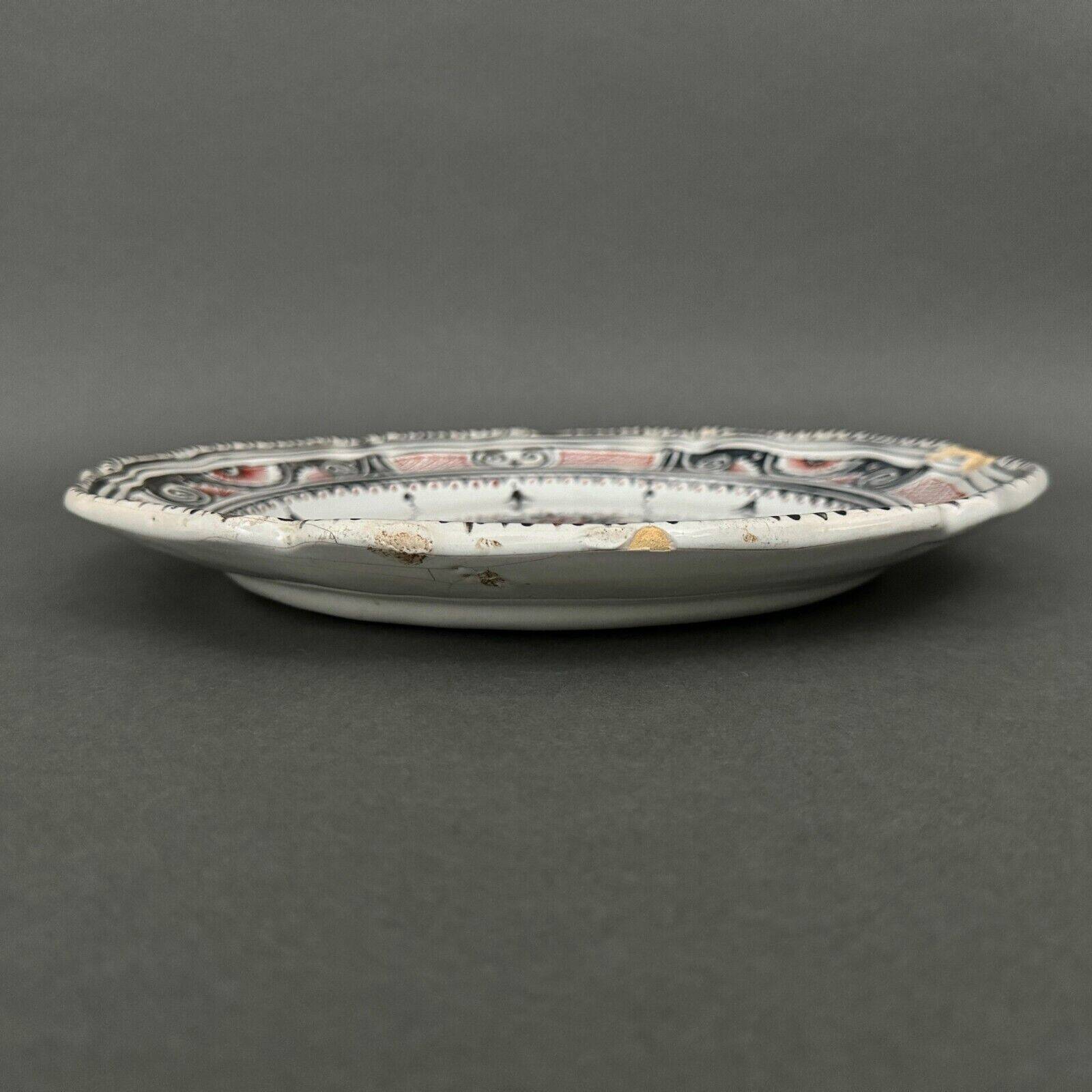 Large Rouen dish, 19th century, floral decoration