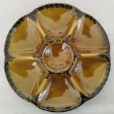 Vintage gien earthenware barbotine shell oyster plates