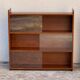 Vintage 1950s teak glass wall library