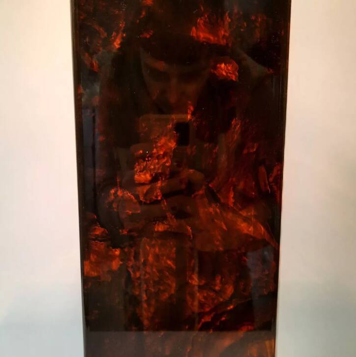 Lamp - briar and brass lucite effect - 1980s - vintage.