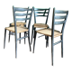 Chaises 1950 en bois et corde