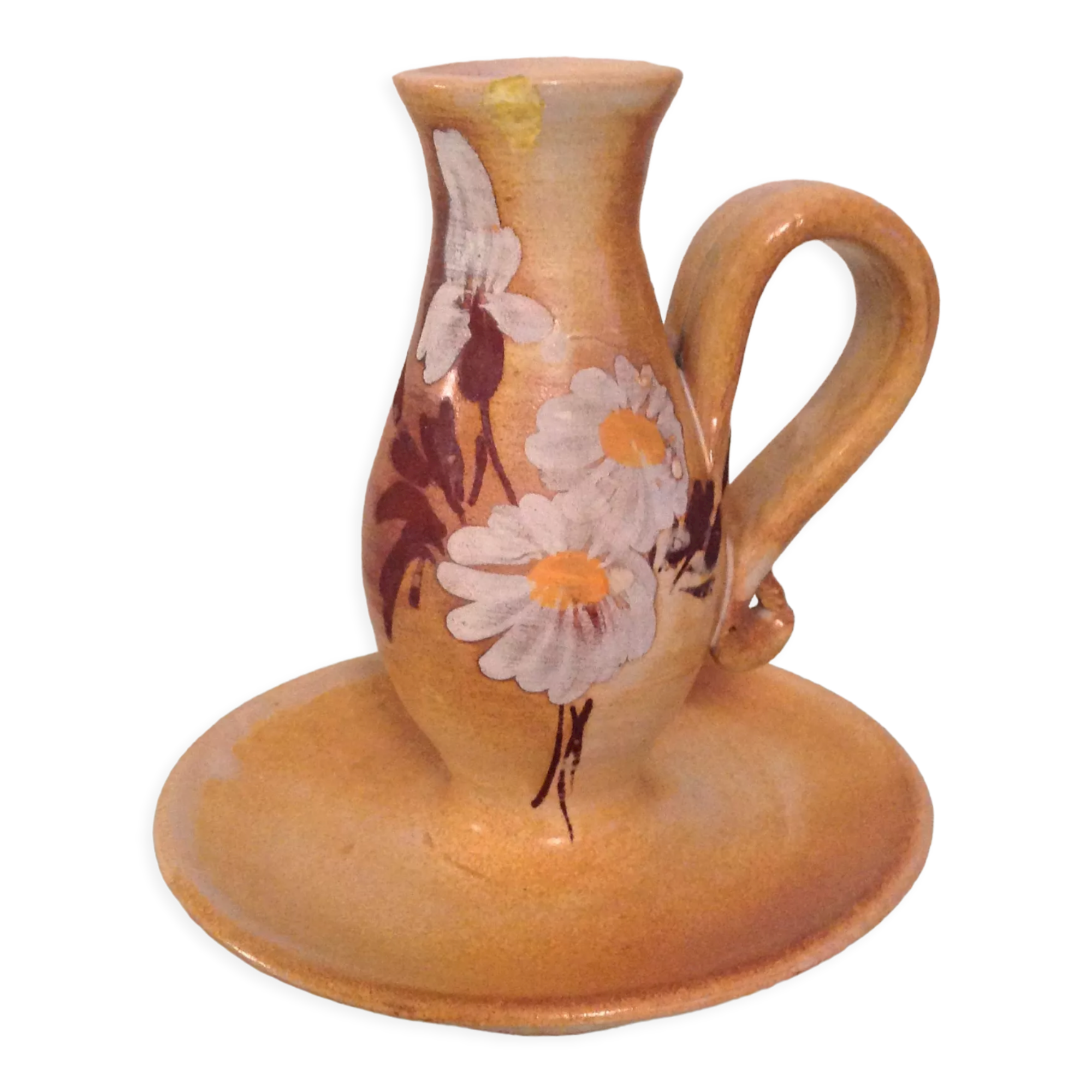 Cellar rat candle holder in beige ceramic from Vallauris, vintage 60s-70s