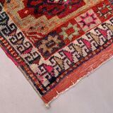 Vintage turkish tribal runner 305x83 cm veg dye wool rug tribal, handmade