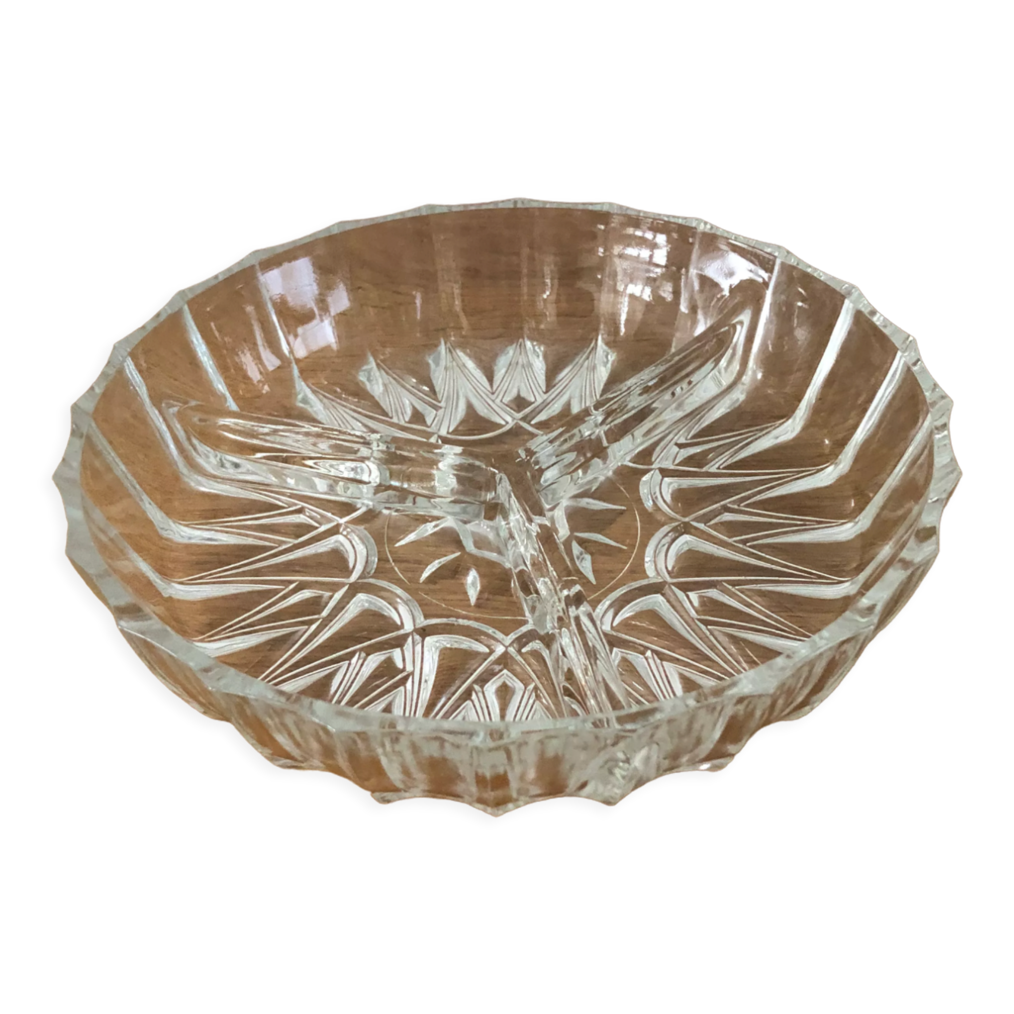 Cut glass aperitif cake dish