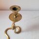 Zoomorphic snake cobra brass candle holder