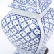 White and blue porcelain lamp