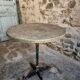 Bistro table / old garden with a cast iron base and stone top, France