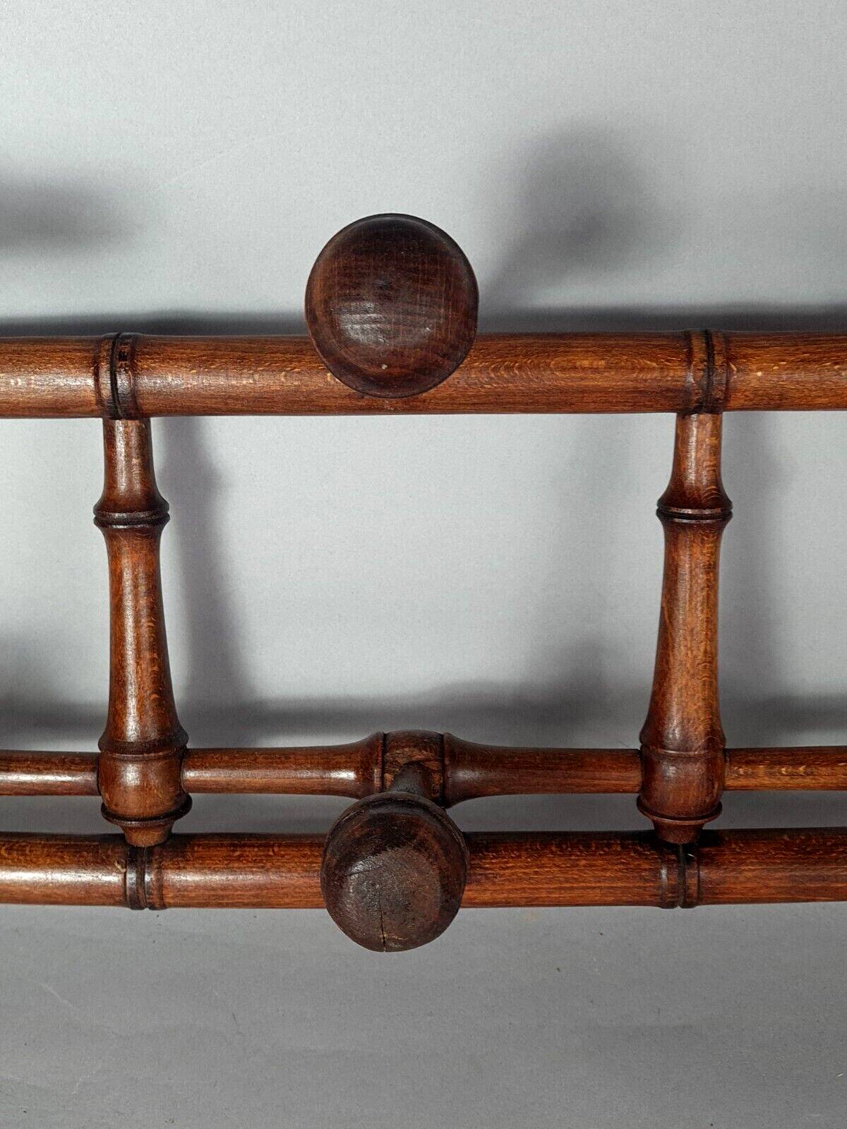 Old wooden wall coat rack turned bamboo style Good condition SB907