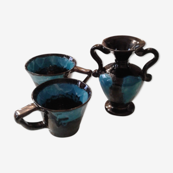 Vallauris cup and vase set