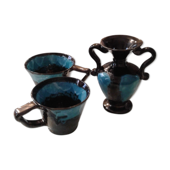 Vallauris cup and vase set