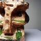 Modern anthropomorphic sculpture in glazed terracotta, vintage 70-2000.