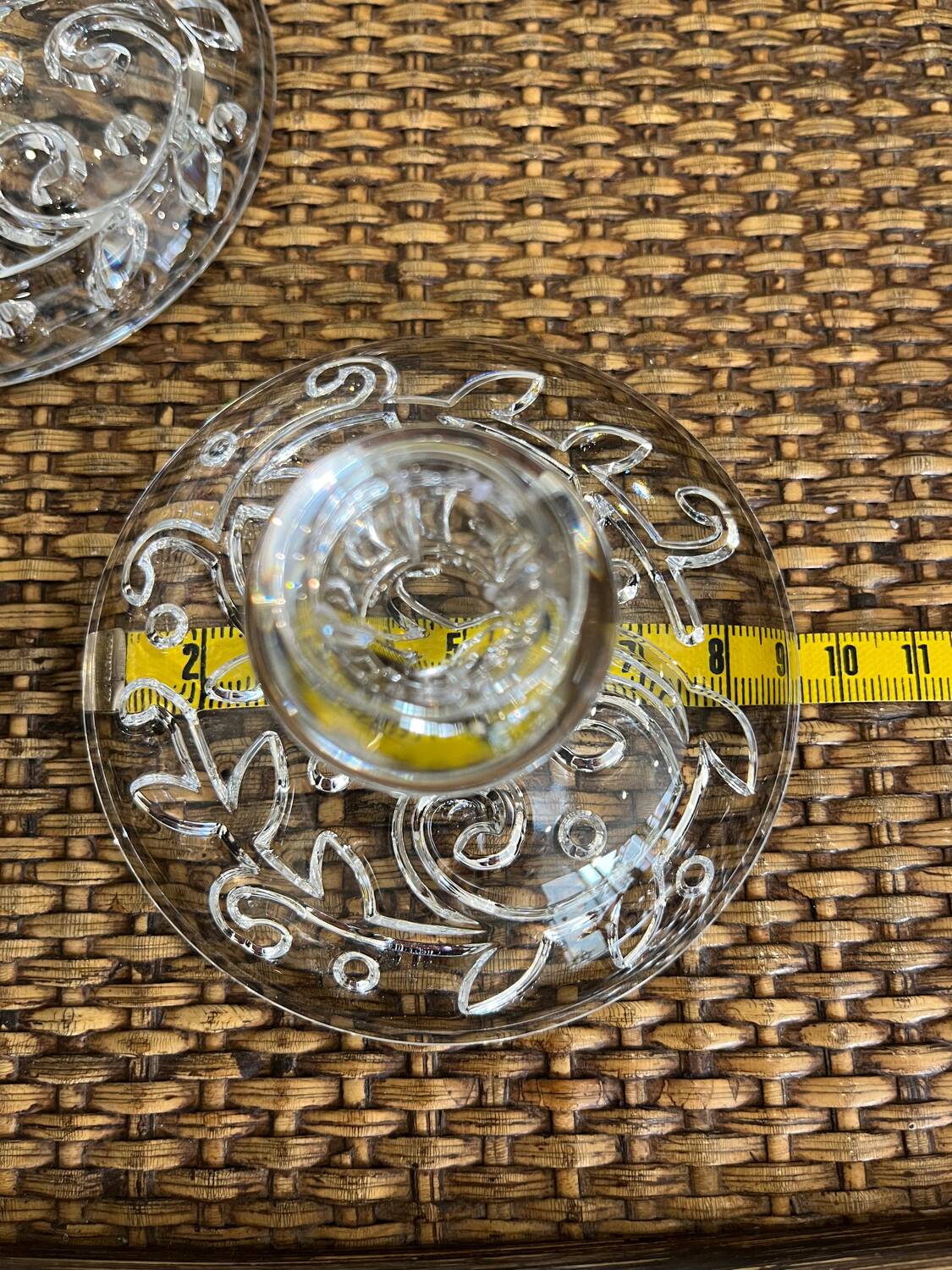 Superb pair of crystal candlesticks model "Organdi" by Crystal d'Ar.