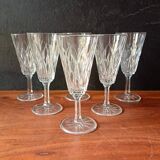 6 FLUTES champagne transparent glass vintage VMC Reims France