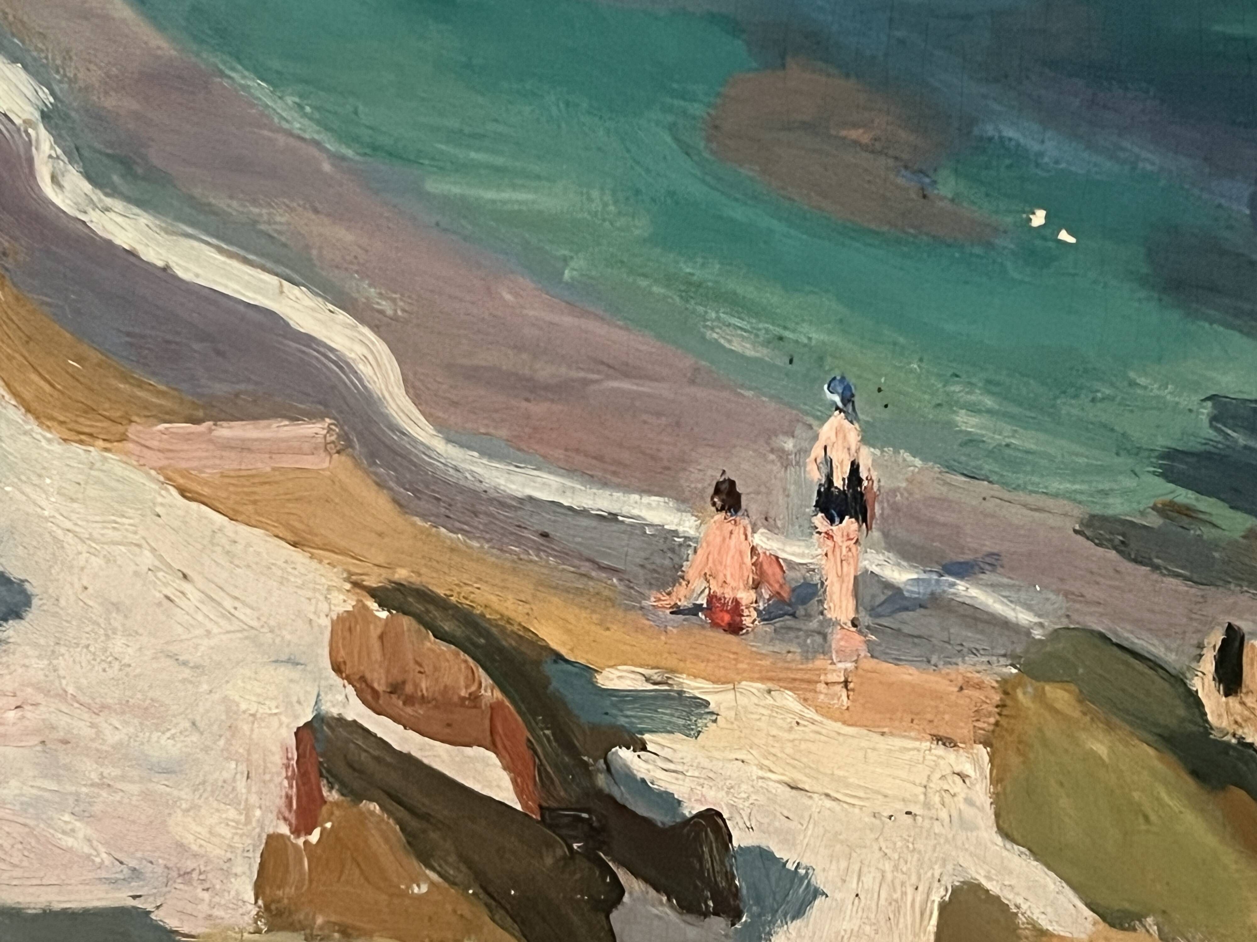 "View of the AGUAY Bay" Oil on canvas by Edmond ASTRUC 20th century