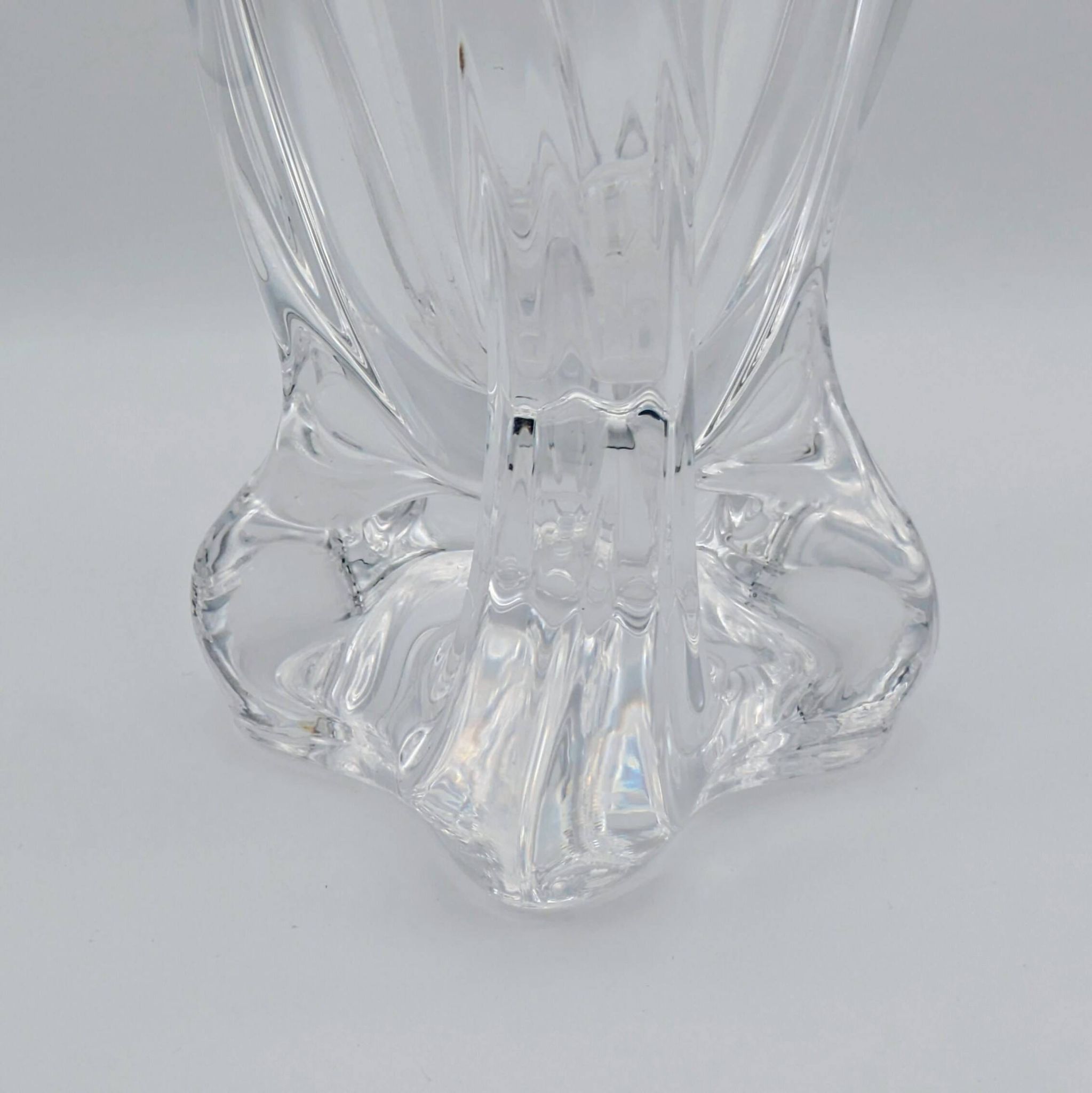 Art Vannes France - Large Sculptural Free-Form Vase - Solid Crystal 1950