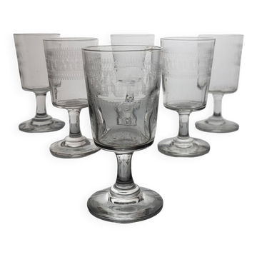 6 Greek-style aperitif wine glasses