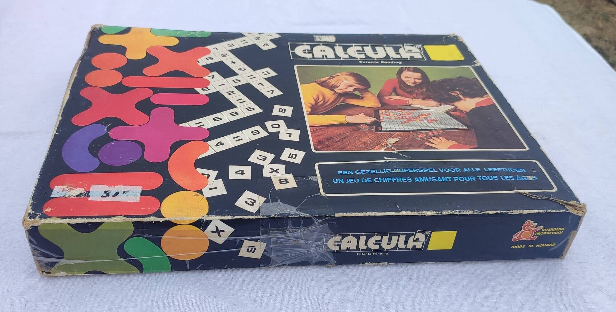 Vintage board game Calcula Interbero Mathematics in Scrabble style