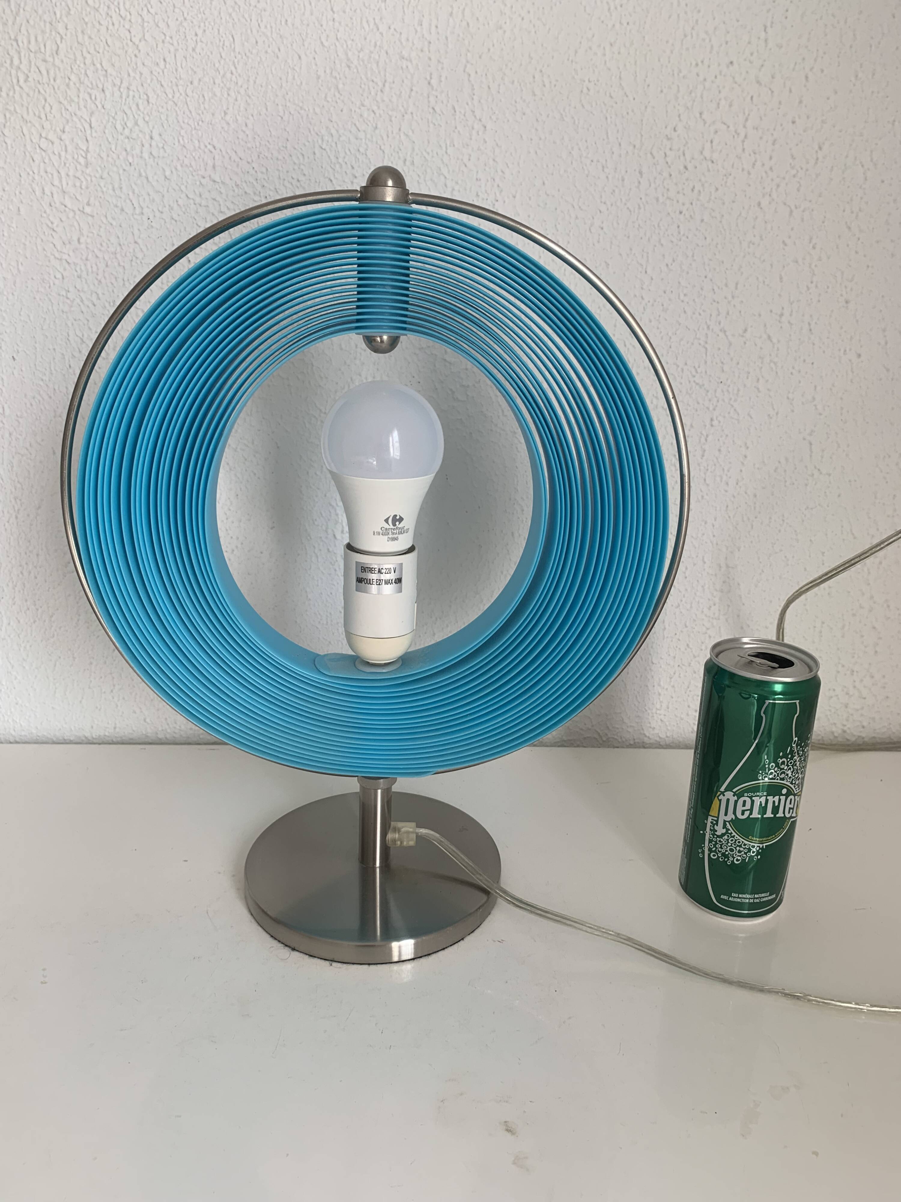 Vintage 1980s Kare Moon blue design lamp - 37 cm