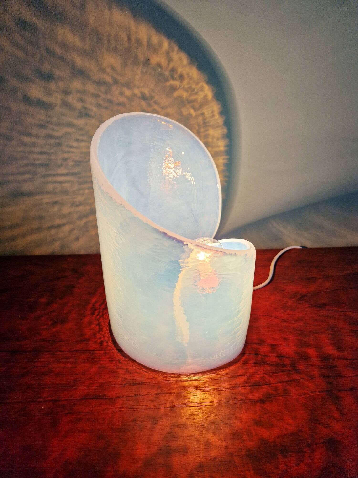 Opalescent glass spiral lamp from Murano, La Murrina, 1970-80.