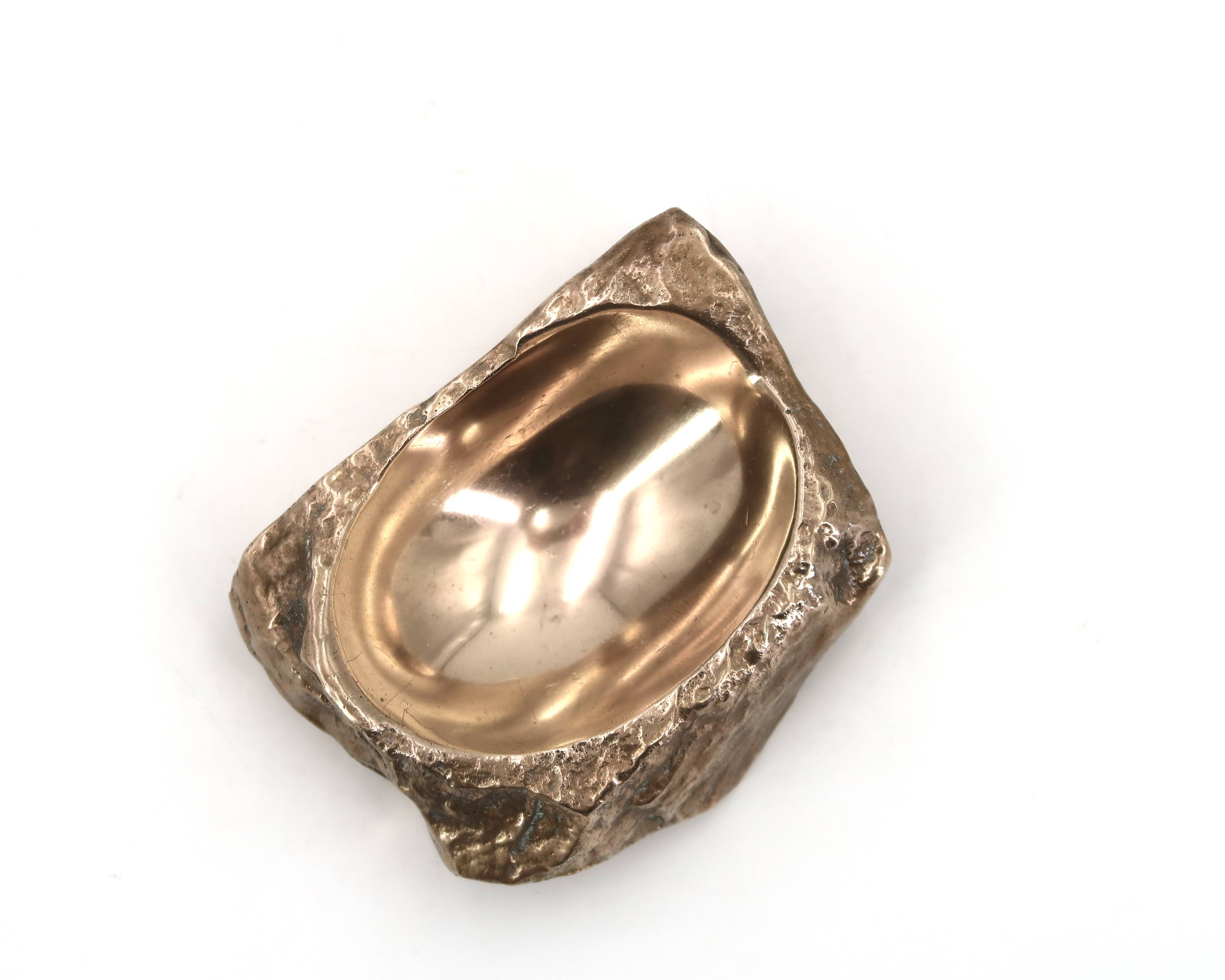 Bronze pocket tray or ashtray by Monique Gerber, 1970s.